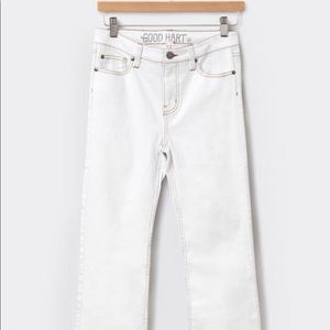 Windsor Straight Crop Jean - White- Size 12